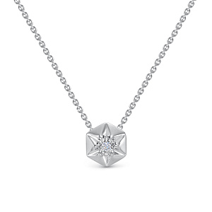 Колье из белого золота с бриллиантом