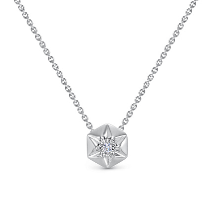 Колье из белого золота с бриллиантом