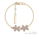 Браслет декоративный из желтого золота с фианитом