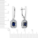 Серьги с английским замком из белого золота с бриллиантами