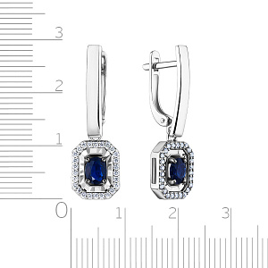 Серьги с английским замком из белого золота с бриллиантами