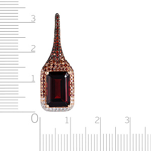 Подвеска из красного золота с бриллиантами, гранатом