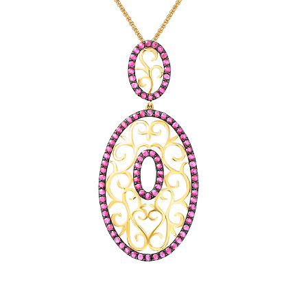 Подвеска из желтого золота с рубинами