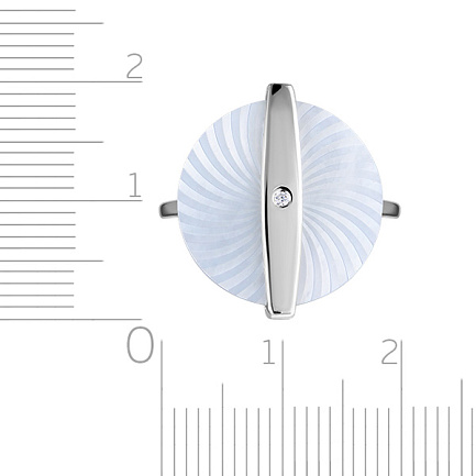 Кольцо из серебра с перламутром, фианитом