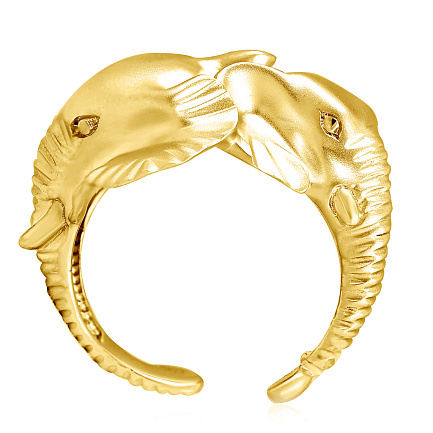 Позолоченное серебряное кольцо Слон