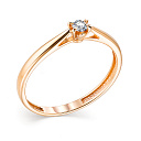 Кольцо из красного золота с бриллиантом