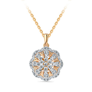 Колье из красного золота с бриллиантом