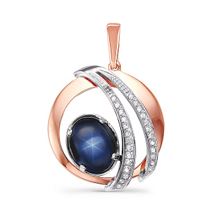 Подвеска из красного золота с сапфиром