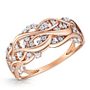 Кольцо из красного золота с фианитом