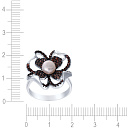 Кольцо из серебра с жемчугом, фианитом