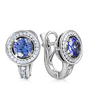 Серьги с английским замком из белого золота с бриллиантами