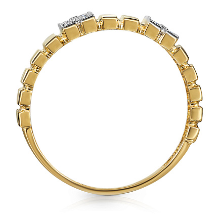 Кольцо из желтого золота с фианитом