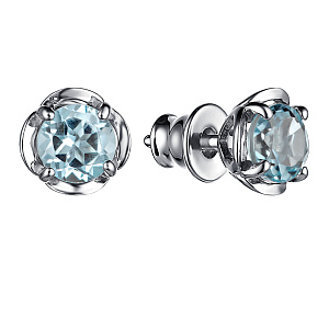 Серьги из серебра с топазами