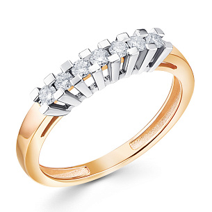 Кольцо из красного золота с бриллиантом