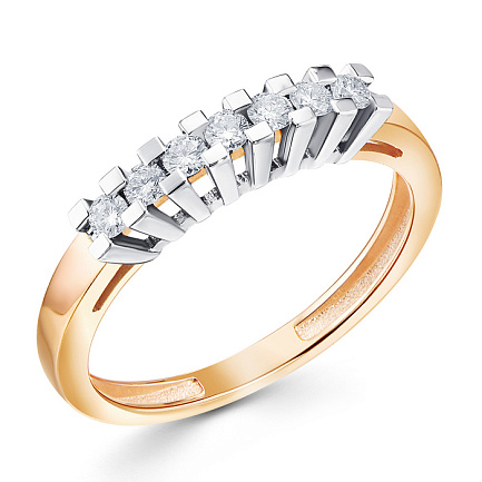 Кольцо из красного золота с бриллиантами