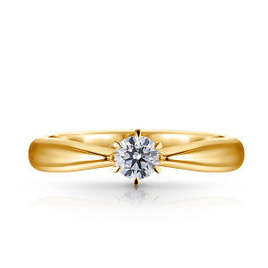 Кольцо помолвочное из желтого золота с бриллиантом