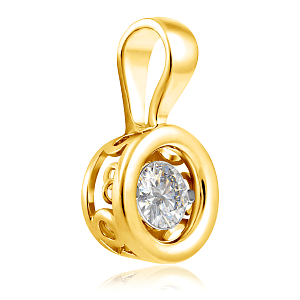 Подвеска из желтого золота с бриллиантом