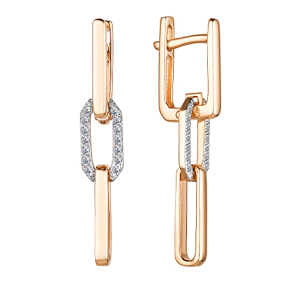 Серьги из красного золота с бриллиантами