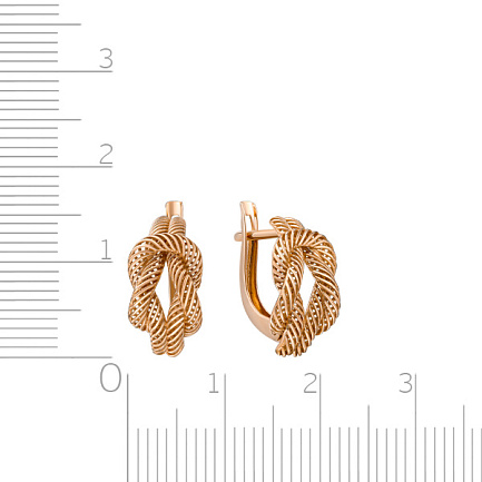 Серьги с английским замком из красного золота