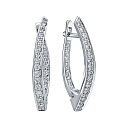 Серьги с английским замком из белого золота с бриллиантами