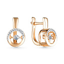 Серьги с английским замком из красного золота с бриллиантами