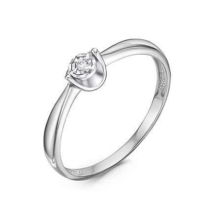 Кольцо из белого золота с бриллиантом