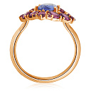 Кольцо из красного золота с родолитом, ситалом