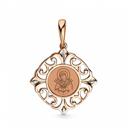 Подвеска из красного золота с бриллиантом