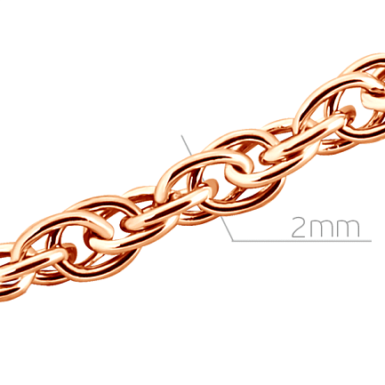 Цепь автомат из серебра с позолотой, плетение кордовое