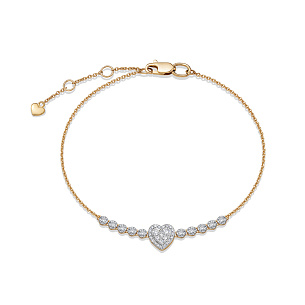 Браслет из красного золота с бриллиантом