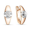 Серьги с английским замком из красного золота с бриллиантами