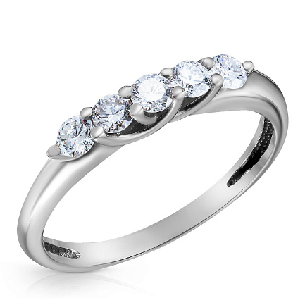 Кольцо из белого золота с бриллиантами