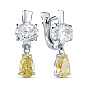 Серьги с английским замком из белого золота с бриллиантами