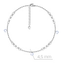 Браслет на ногу декоративный из серебра с фианитом