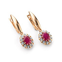 Серьги с английским замком из красного золота с бриллиантами