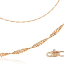 Цепь автомат из красного золота с бриллиантом, плетение двойное панцирное