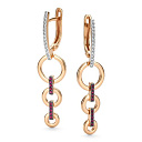 Серьги с английским замком из красного золота с бриллиантами