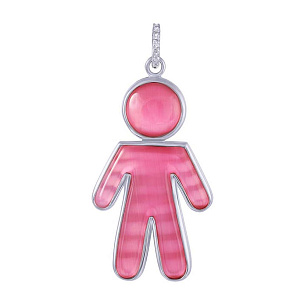 Подвеска из серебра с стеклами, фианитом