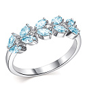 Кольцо из серебра с топазами, фианитами