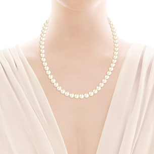 Бусы-Браслет из жемчуга с красным золотом