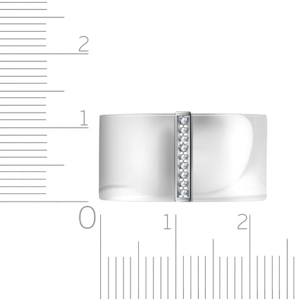 Кольцо из серебра с керамикой, фианитом