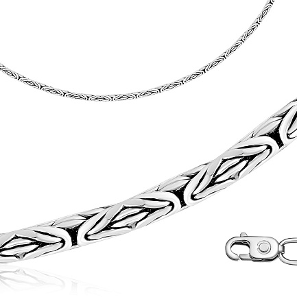 Браслет ручной работы из серебра, плетение византийское