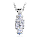 Колье из белого золота с бриллиантами, плетение якорное