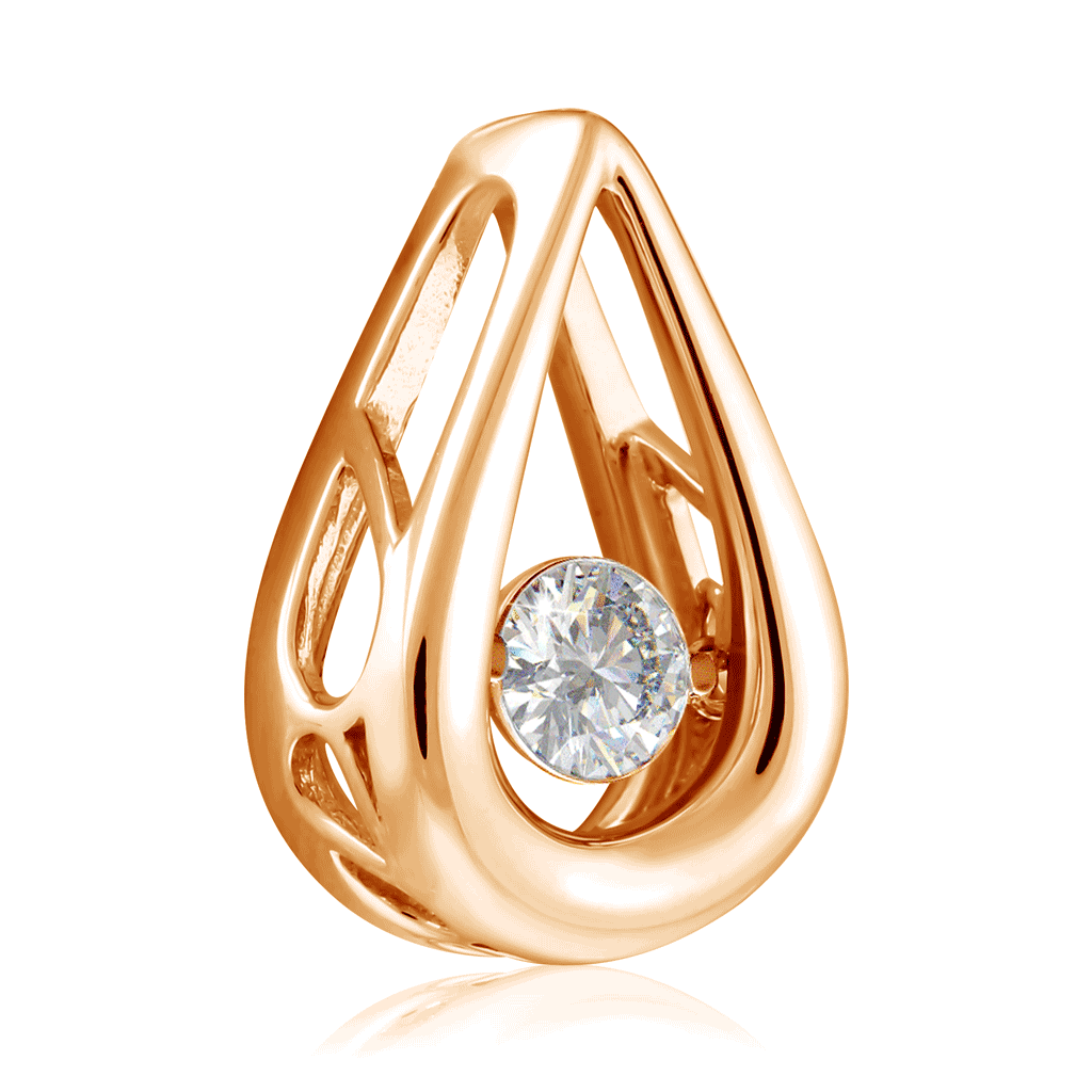 Подвеска из красного золота с бриллиантом