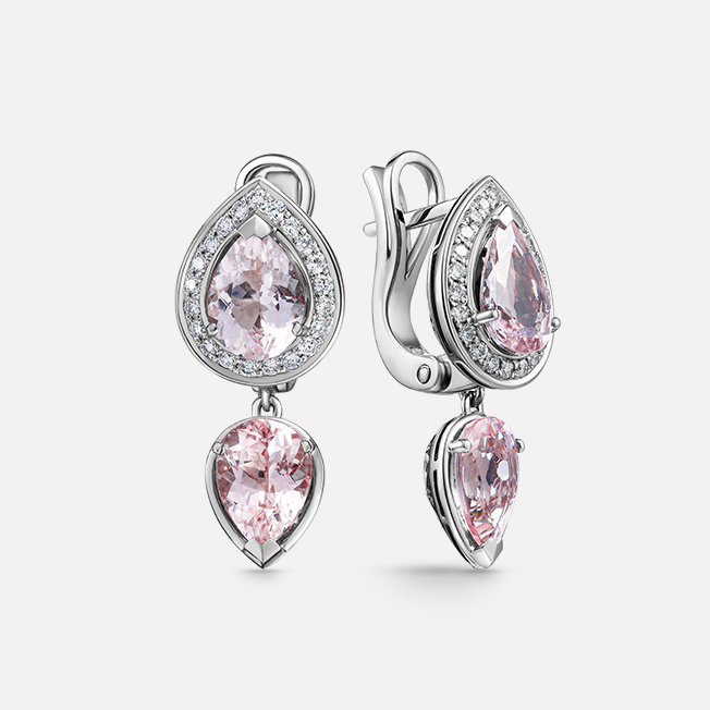 Серьги с английским замком из белого золота с бриллиантами 66819180000