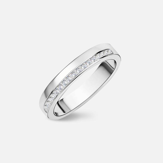 Кольцо обручальное из белого золота с бриллиантами 65119648170