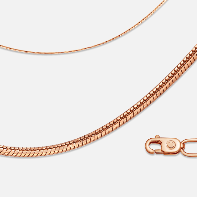 Цепь автомат из красного золота, плетение панцирное 11020016040