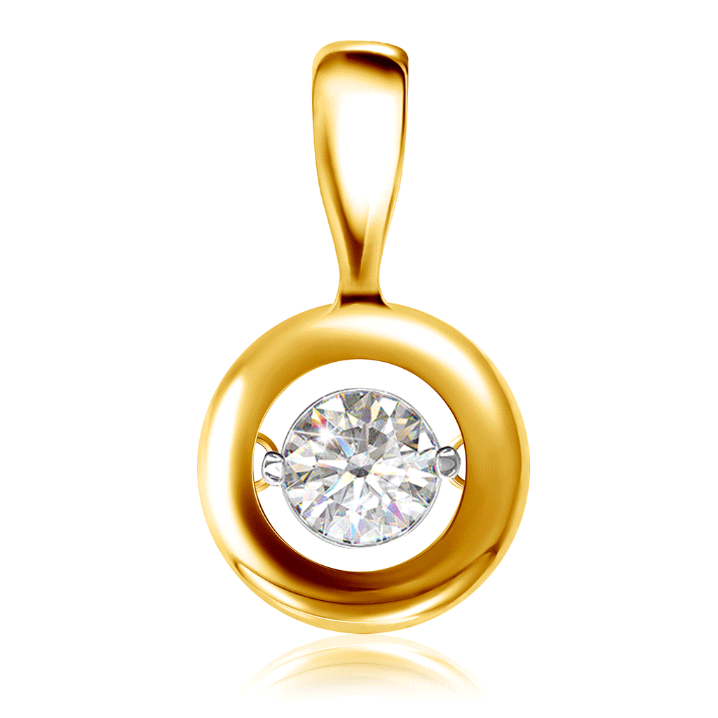 Подвеска из желтого золота с бриллиантом