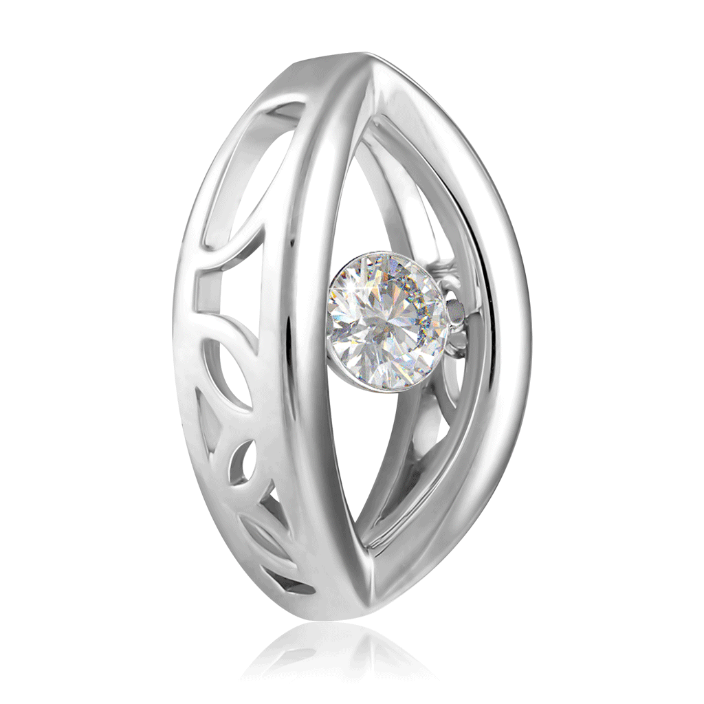 Подвеска с танцующим бриллиантом из белого золота