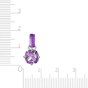 Подвеска из серебра с аметистом и эмалью